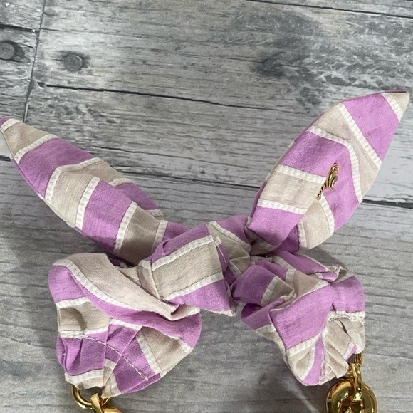 LELE SADOUGHI LAVENDER STRIPE SCARF BOW CHAIN BRACELET - Picture 6 of 8